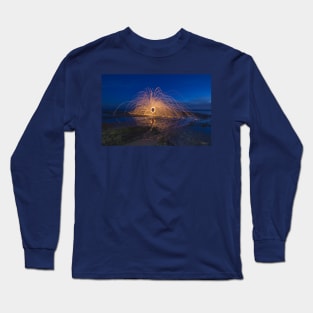 Steel Wool Spinning at London Bridge, Portsea, Victoria, Australia. Long Sleeve T-Shirt